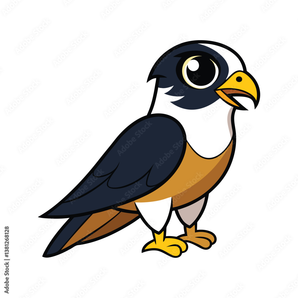 Obraz premium Realistic Black-thighed Falconet Bird Illustration