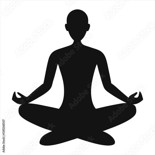 silhouette of a man meditating