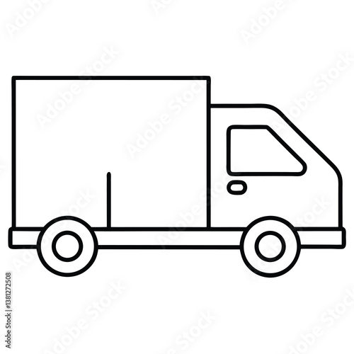 delivery truck isolated on white