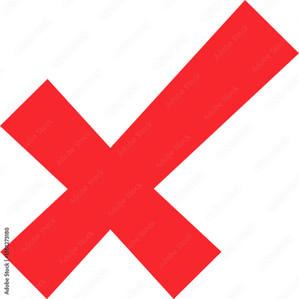 Red check cross icon. Vector. Red check cross icon. Vector.
