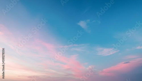 peaceful pastel sky with a smooth pink and blue gradient ai generated
