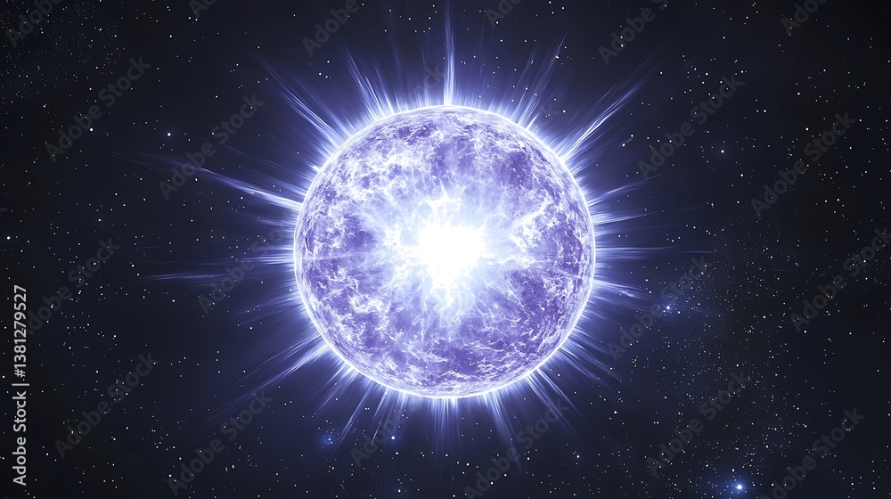 Obraz premium Glowing Celestial Body in Dark Space