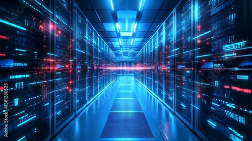 Wallpaper Mural Spacious server room with interconnected data systems image Torontodigital.ca