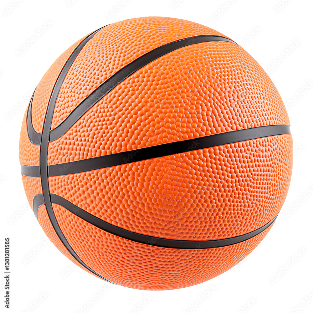 Fototapeta premium A basketball orange with black lines isolated on white background PNG.AI GENERATED