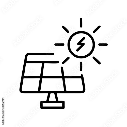Solar panel generating energy from sunlight  