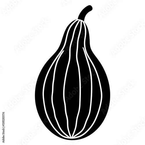Bitter gourd bitter melon silhouette illustration.