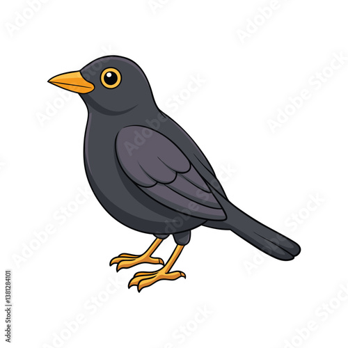  Common Blackbird Bird Realistic Art