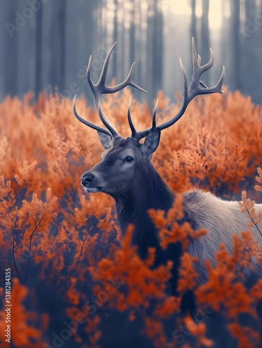 Plakat deer in the woods