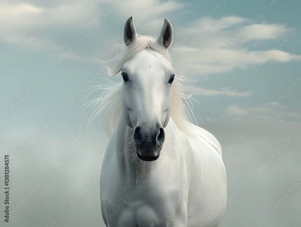 Fototapeta premium portrait of a white horse