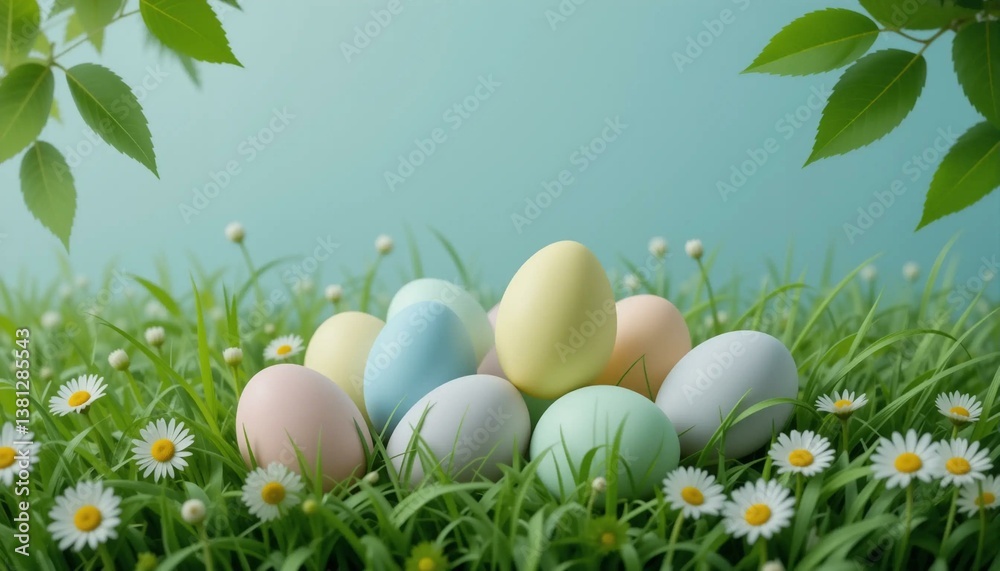 easter eggs in grass easter eggs in grass