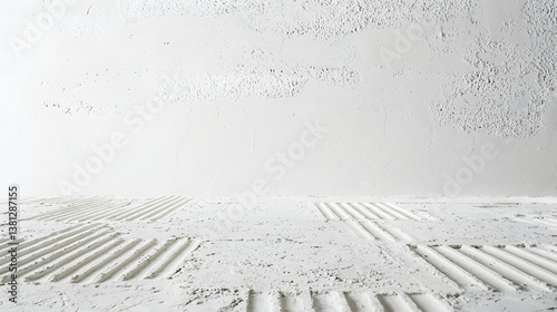 White Textured Wall and Floor with Clean Minimalist Design