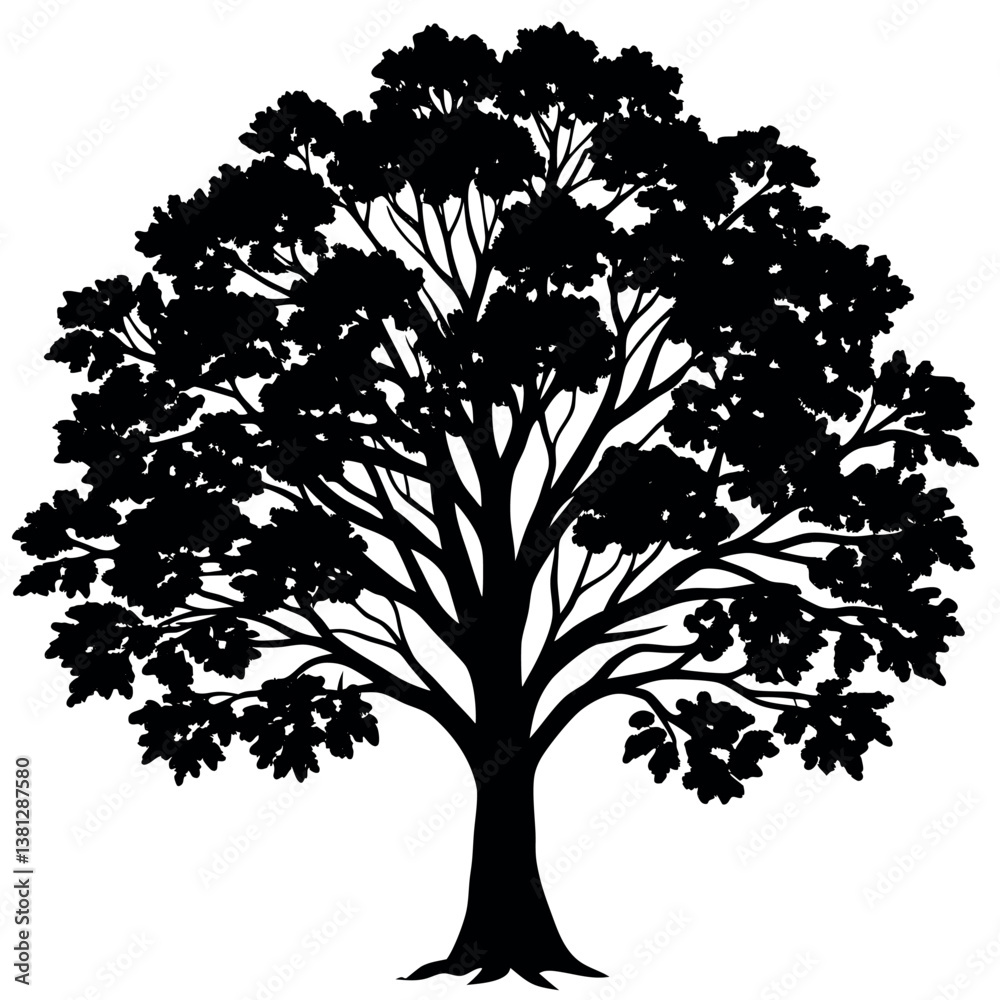 Obraz premium Black and white vector tree