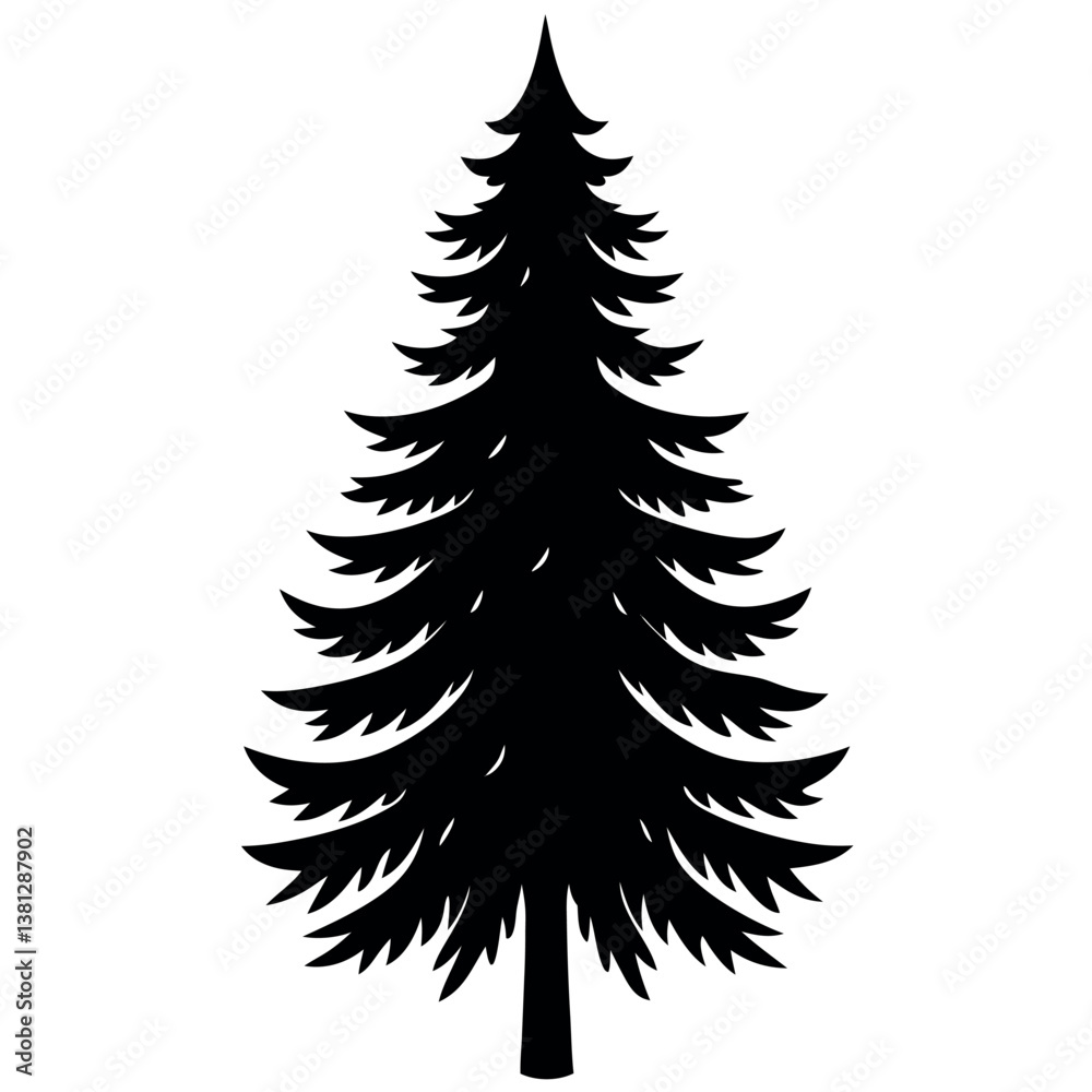 Obraz premium Christmas tree silhouette