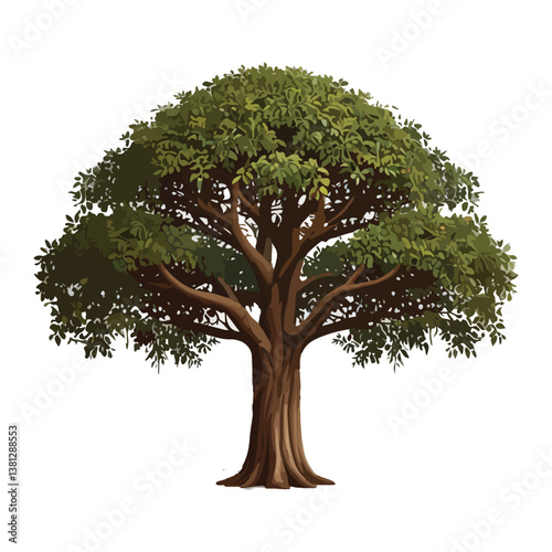 Banyan tree illustration design drawing