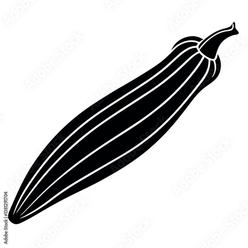 Okra ladyfinger silhouette-illustration 