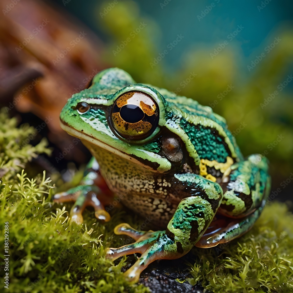 Fototapeta premium frog on the ground 4k view