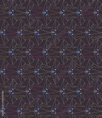 the pattern is composed of stylized elements resembling a jellyfish