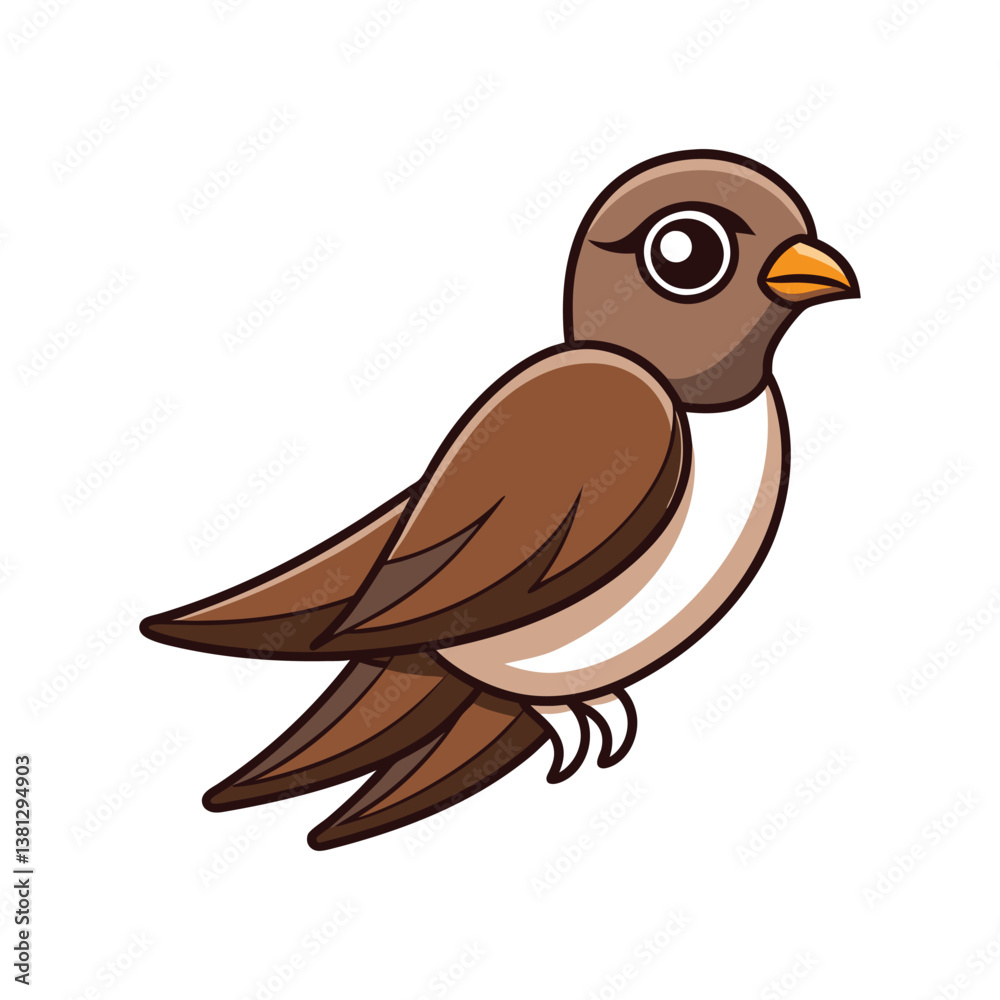 Obraz premium Common Swift Bird Realistic Illustration