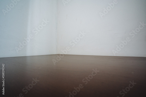 Wallpaper Mural This stylish minimalist corner boasts a beautiful warm wooden floor complemented by soft light walls, creating an inviting and charming ambiance that enhances any home environment Torontodigital.ca