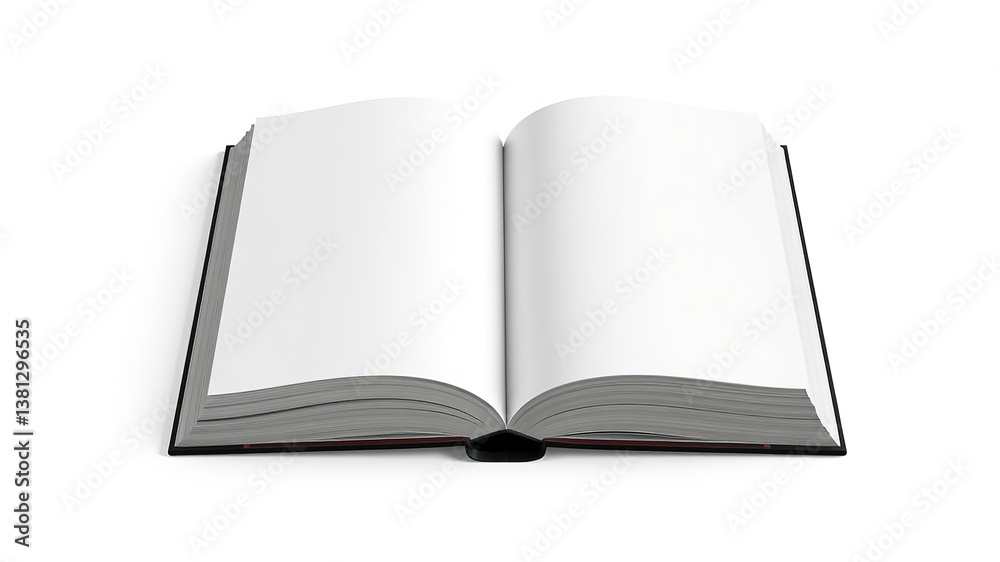 Open Book with Blank Pages on Transparent Background Open Book with Blank Pages on Transparent Background
