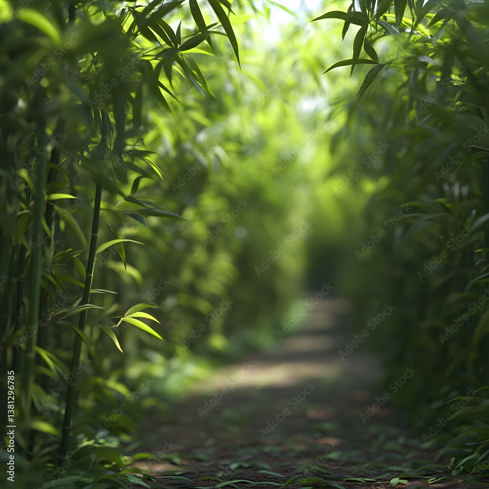 Serene Bamboo Grove Surrounded by Lush Greenery for Peaceful Escape High Resolution Wallpaper