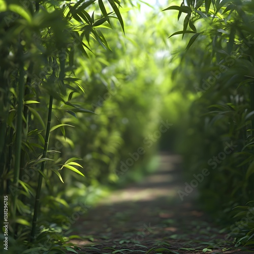 Obraz na płótnie Serene Bamboo Grove Surrounded by Lush Greenery for Peaceful Escape High Resolution Wallpaper w salonie