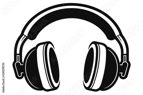 Minimalist Black and White Headphones