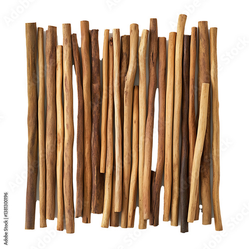 cinnamon sticks isolated on white background PNG. AI GENERATED