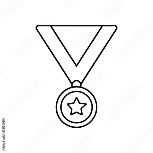 Achievement Medal Line Art Minimalist Vector Icon