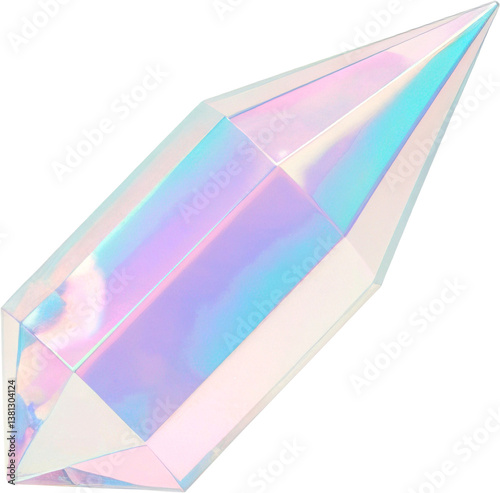 Iridescent 3d Holographic Crystal Gemstone Shape Graphic