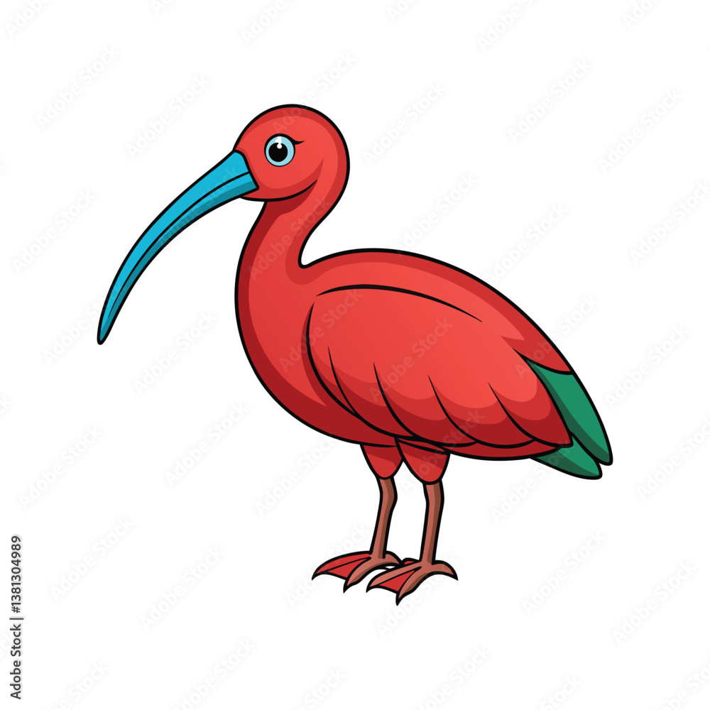 Fototapeta premium Stunning Glossy Ibis Nature Illustration