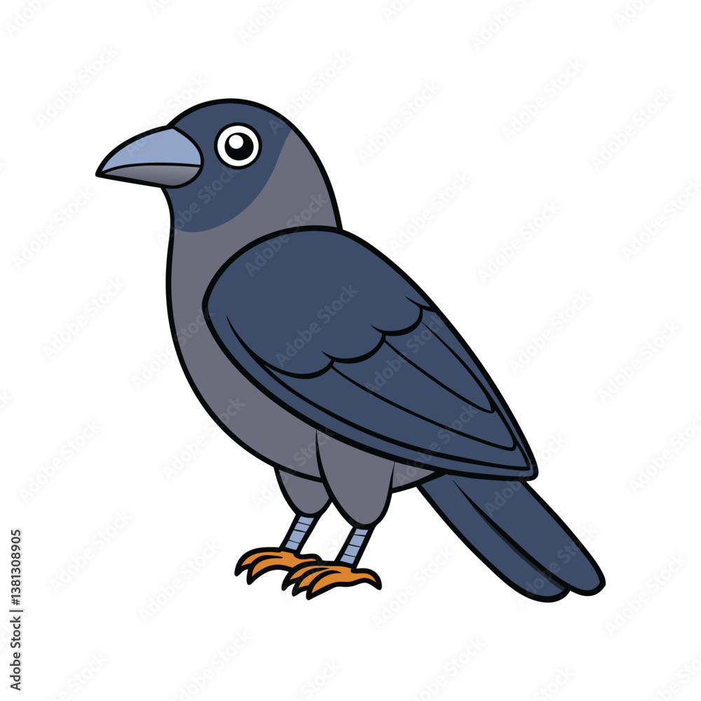 Fototapeta premium Vivid Jackdaw Bird Design