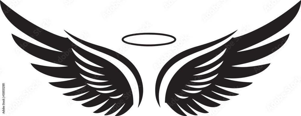 custom made wallpaper toronto digitalVector Angel Wings and Halo on White Background stock illustration