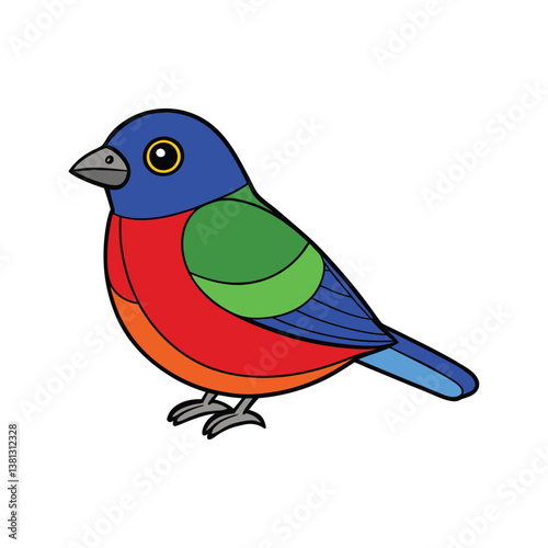  Painted Bunting Bird Realistic Art