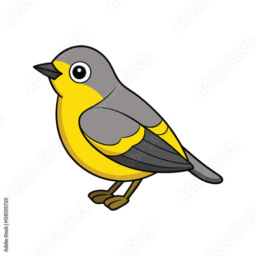  Elegant Yellow-rumped Warbler Bird Vector