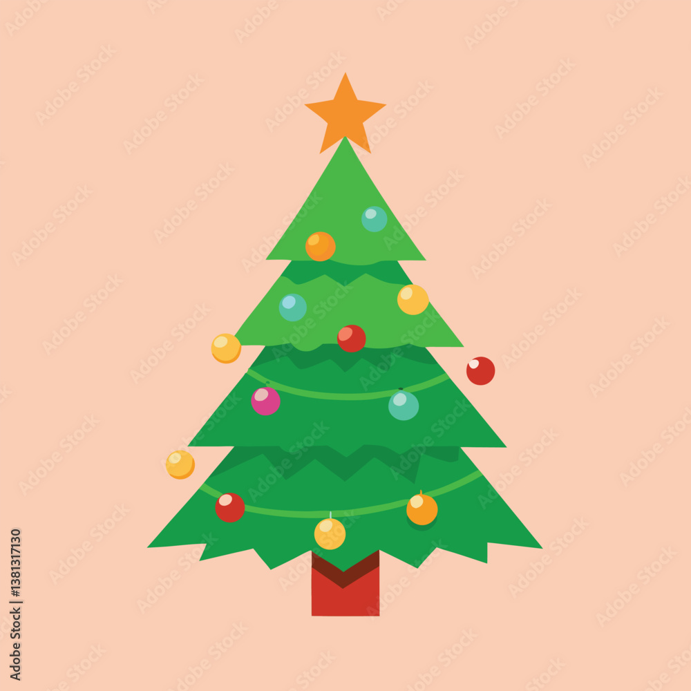 Obraz premium christmas tree vector illustration