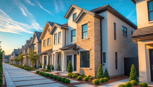 Row of Newly Constructed Residences