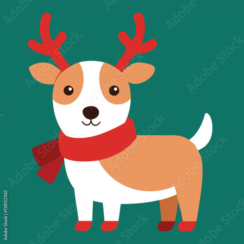 christmas reindeer with red bow
