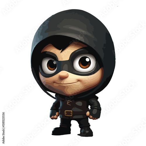 cartoon animated illustration design of robber characters