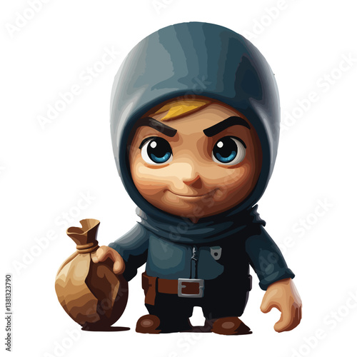 cartoon animated illustration design of robber characters