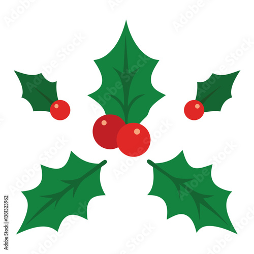 christmas tree with holly and berries