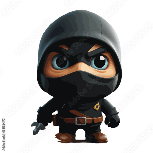 cartoon animated illustration design of robber characters