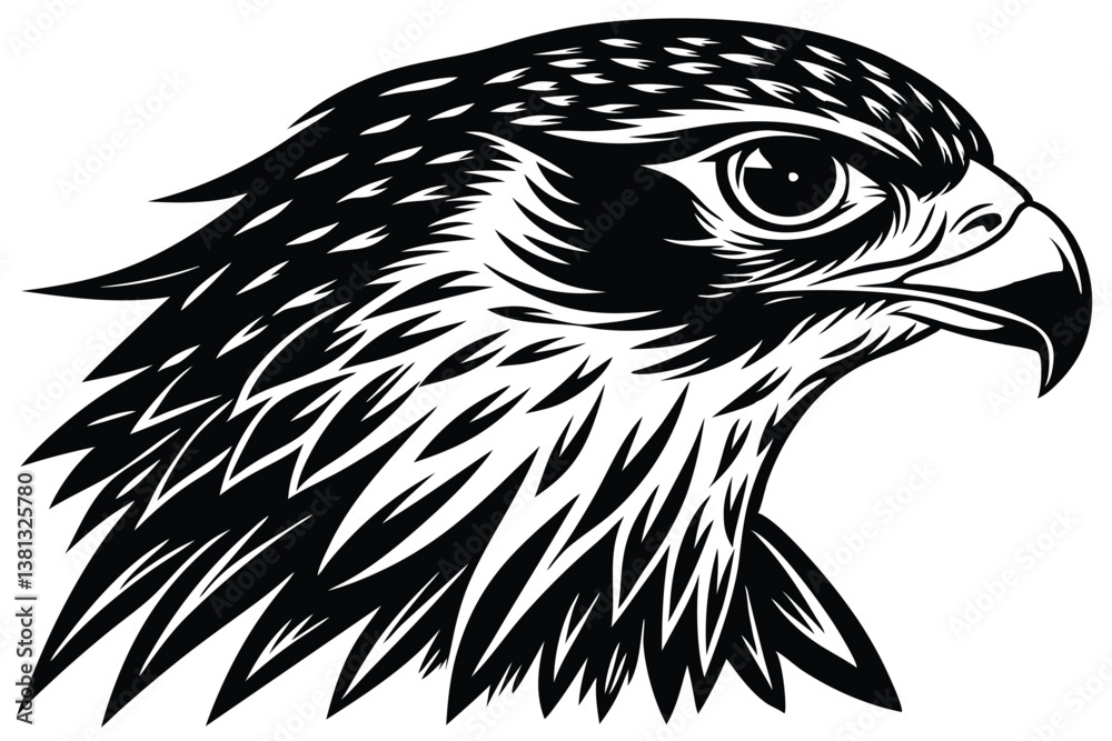 Obraz premium Detailed Black and White Eagle Head Design 