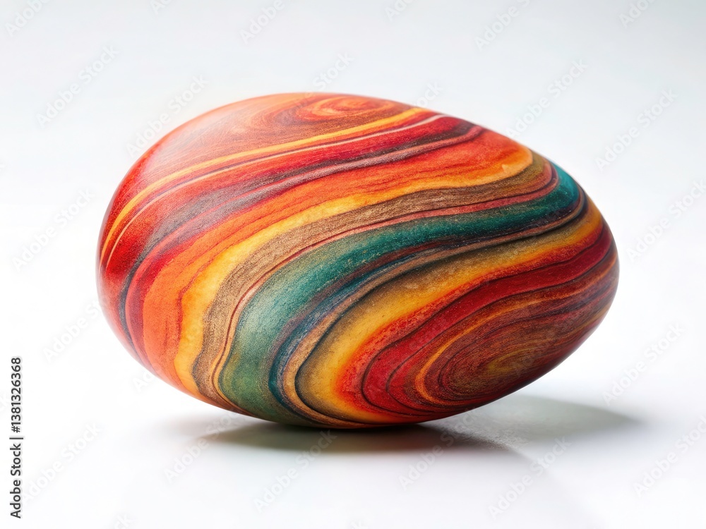 Smooth River Rock, White Background, Polished Stone Texture, Natural Stone, Striated River Stone Photography Smooth River Rock, White Background, Polished Stone Texture, Natural Stone, Striated River Stone Photography