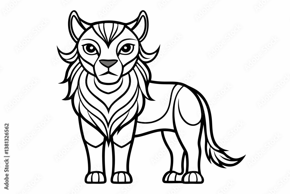 Fototapeta premium coloring page line art silhouette black vector