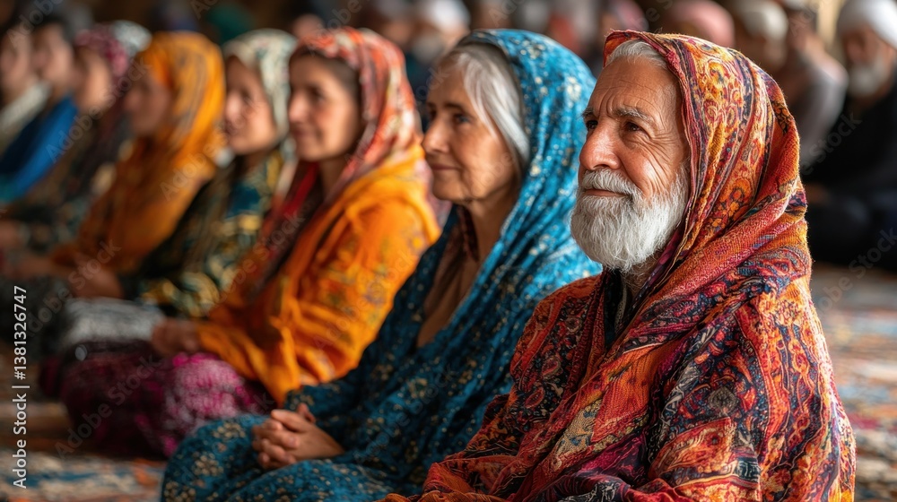 Fototapeta premium A Gathering of Elders: Wisdom and Tradition in Colorful Attire