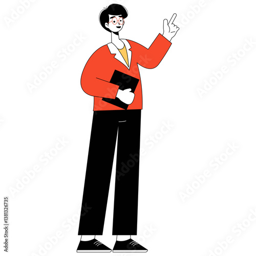 Flat Teacher Illustration
