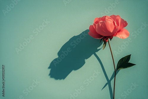 Beautiful Flower With Vibrant Colors Against a Gradient Background During Sof...