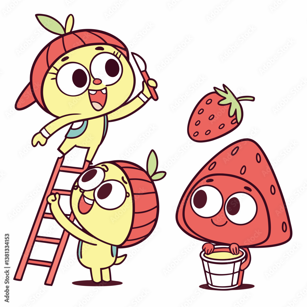 Obraz premium funny cartoon insects