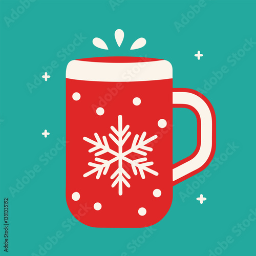 christmas gift box with snowflakes